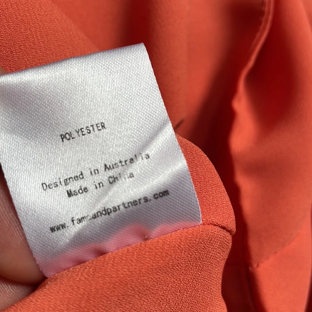 Fame and Partners Orange Chiffon Dress 4 - Picture 11 of 11